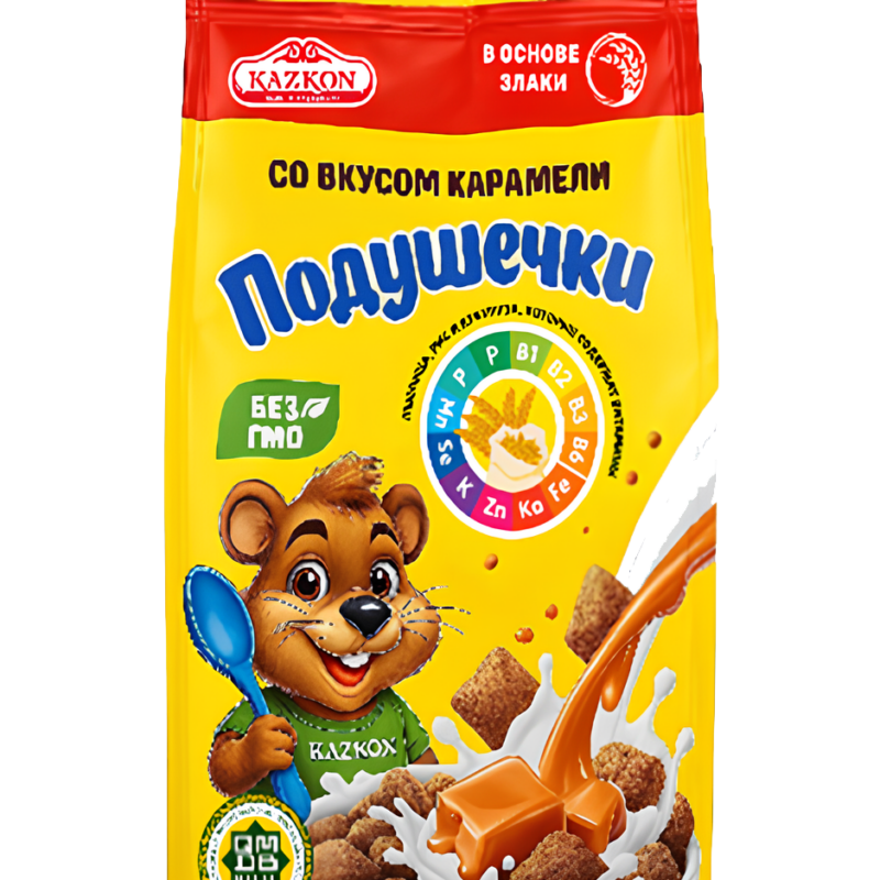 Подушечки со вкусом карамели из цельных злаков