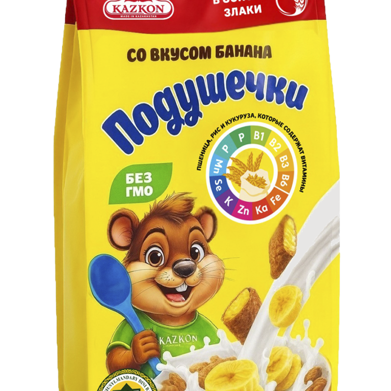 Подушечки со вкусом банан из цельных злаков